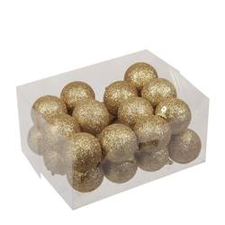 Kugel Kunststoff Sparkling gold D04cm x24
