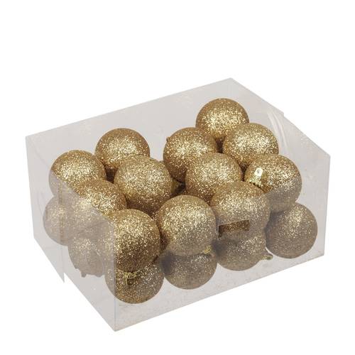 Kugel Kunststoff Sparkling gold D04cm x24