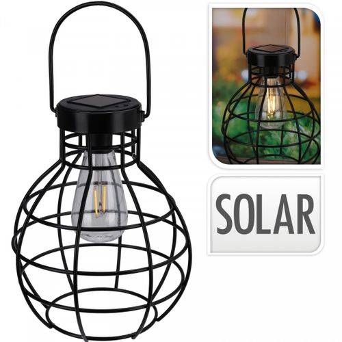 Laterne LED Solar schwarz 20cm