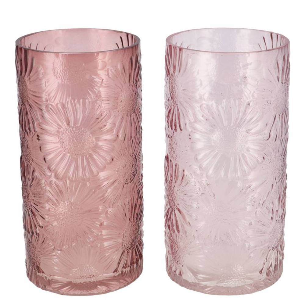 Glas Vase Zylinder Lily mix rosa D13cm H26cm