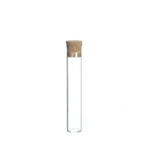 Glas Röhrenflasche mit Kork D02cm H15cm