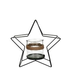 Teelichthalter Stern Glas D10cm H10cm