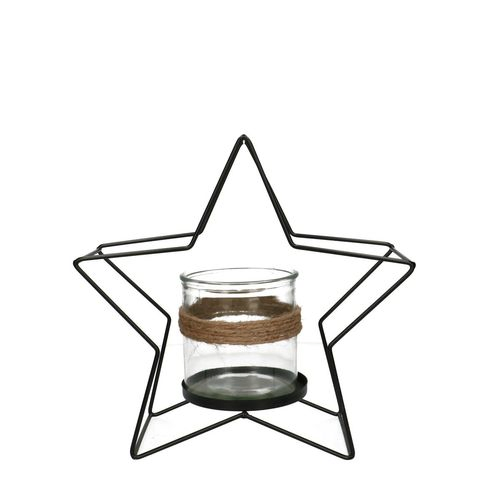 Teelichthalter Stern Glas D10cm H10cm