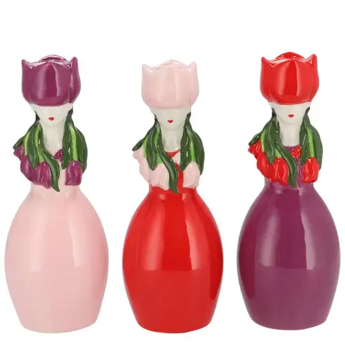 Keramik Vase Lucy Dutch mix rosa 09x08x22