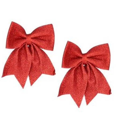 Schleife Cozy Shine rot 19x24cm x2