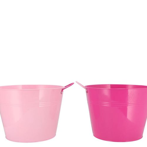 Zink Eimer fuchsia/rosa mix D23cm H18cm