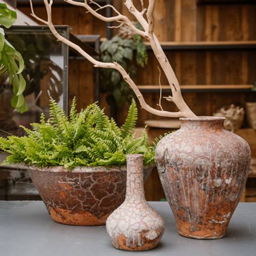 Outdoor Vase Harz neck terrakotta D18cm H28cm