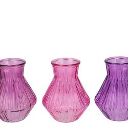 Glas Vase Roman Diamond mix lila D15cm H21cm