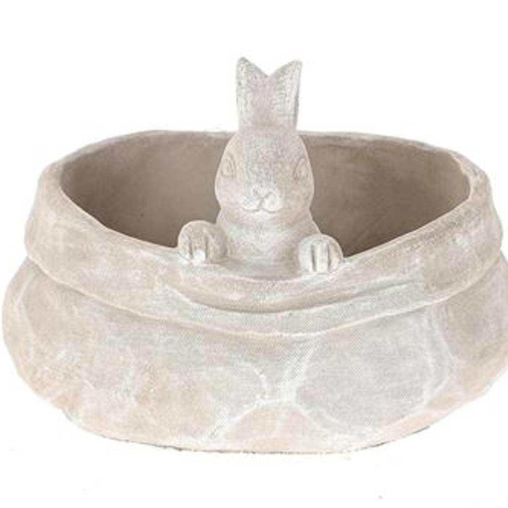 Keramik Übertopf Baggy Kaninchen grau D20cm H15cm