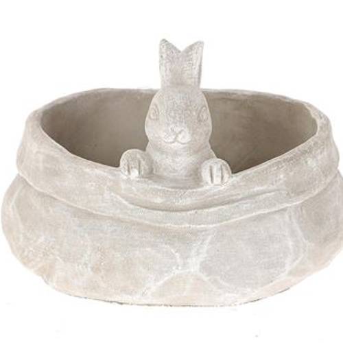 Keramik Übertopf Baggy Kaninchen grau D20cm H15cm