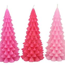 Kerze Baum Frosty mix rosa 09x20cm