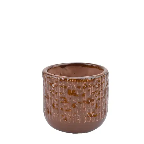 Keramik Übertopf Isa braun D12.5cm H11cm