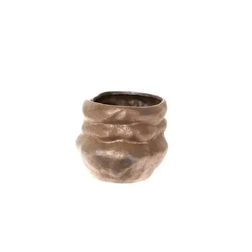 Keramik Übertopf Rock bronze D22.5cm H19cm