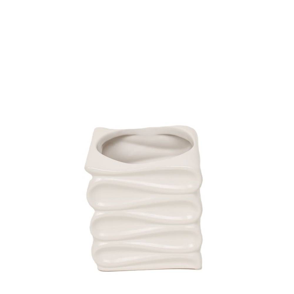 Keramik Topf Wave weiss D09/12cm H11cm