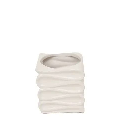 Keramik Topf Wave weiss D09/12cm H11cm