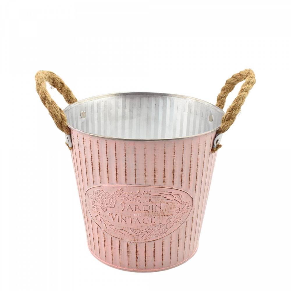 Zink Übertopf Beta rosa D18cm H17cm
