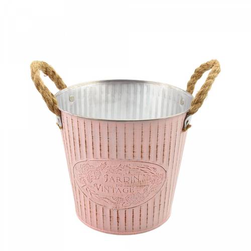 Zink Übertopf Beta rosa D18cm H17cm