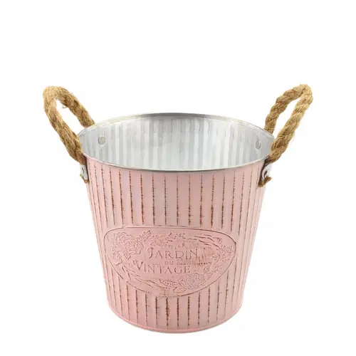 Zink Übertopf Beta rosa D18cm H17cm