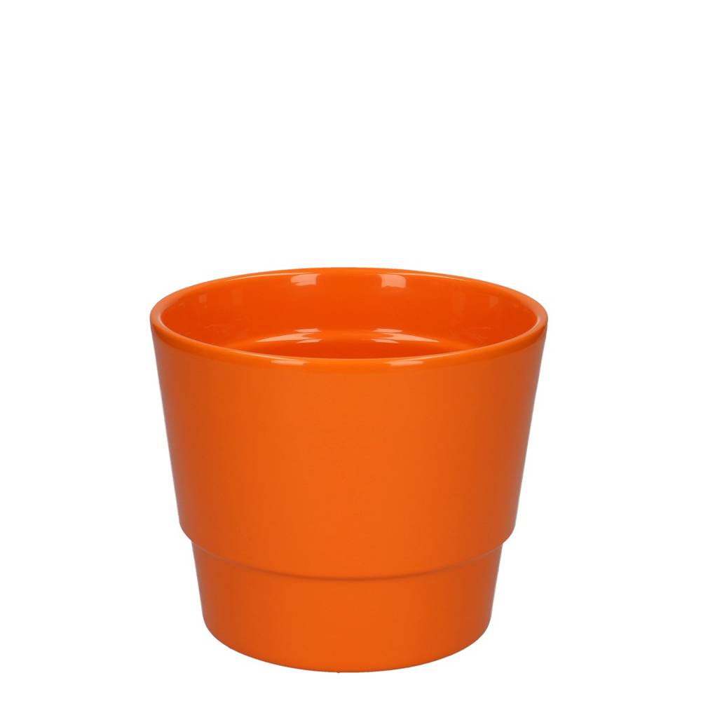 Keramik Übertopf Basic orange D14cm H12cm