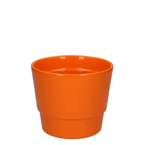 Keramik Übertopf Basic orange D14cm H12cm