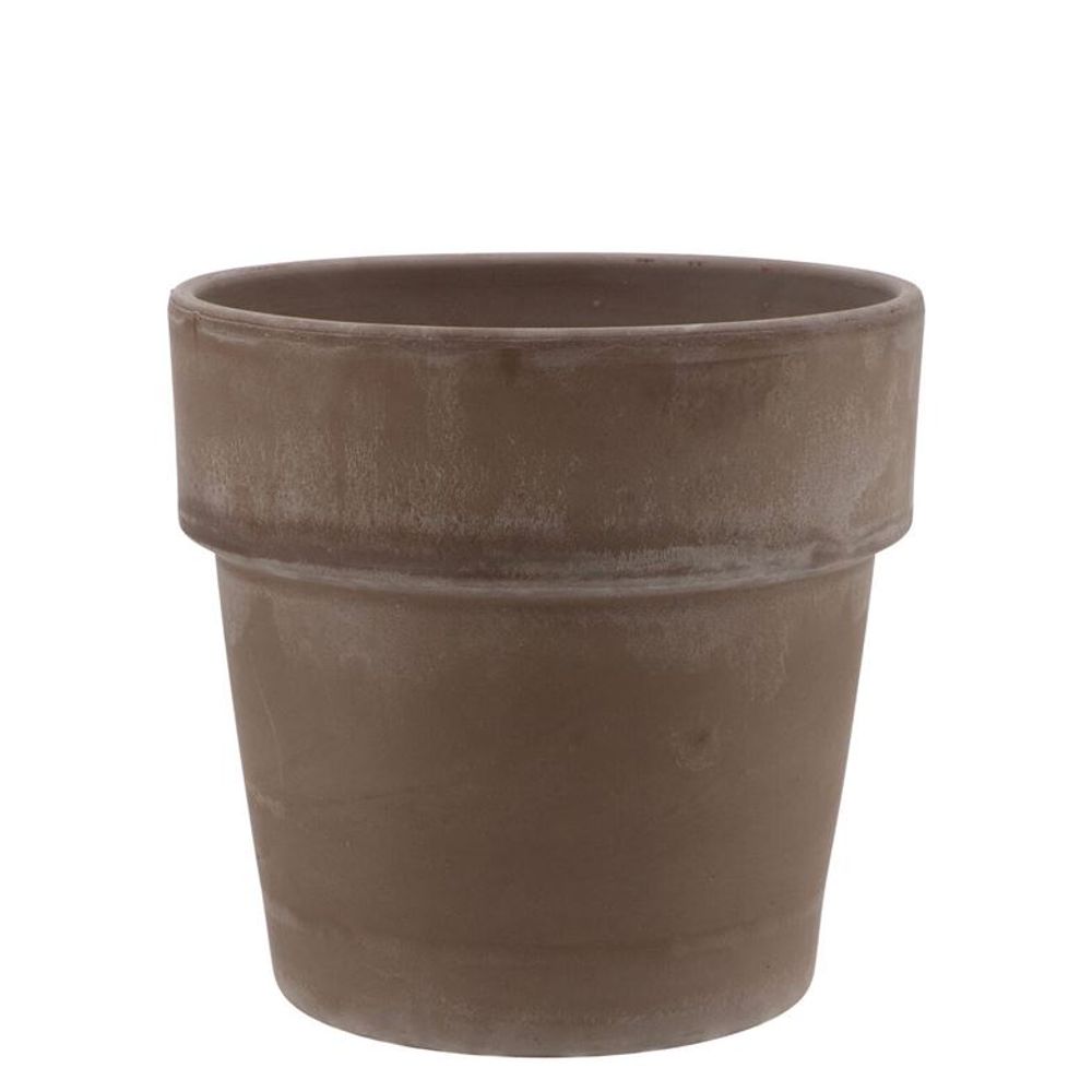 Keramik Übertopf terra choco grau D10cm H10cm