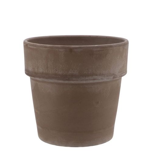 Keramik Übertopf terra choco grau D10cm H10cm