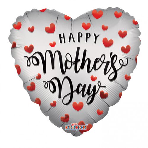 Ballon Herz Happy Mothersday weiss D45cm