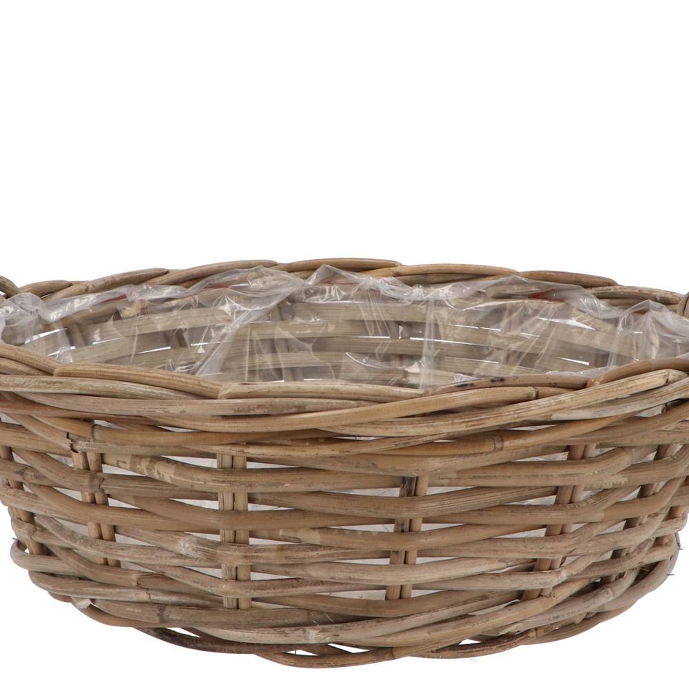 Korb Henkel Rotan braun D40cm H13cm