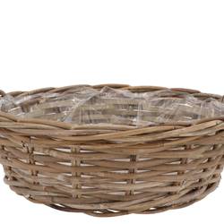 Korb Henkel Rotan braun D40cm H13cm