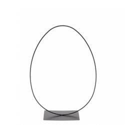Metall Ei auf Ständer schwarz 15x08x38cm