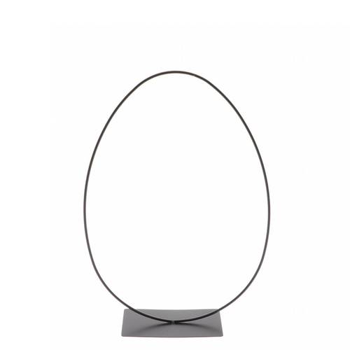 Metall Ei auf Ständer schwarz 15x08x38cm