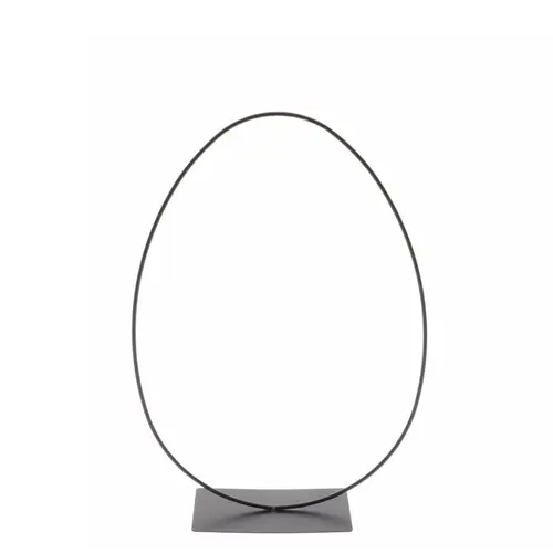 Metall Ei auf Ständer schwarz 15x08x38cm