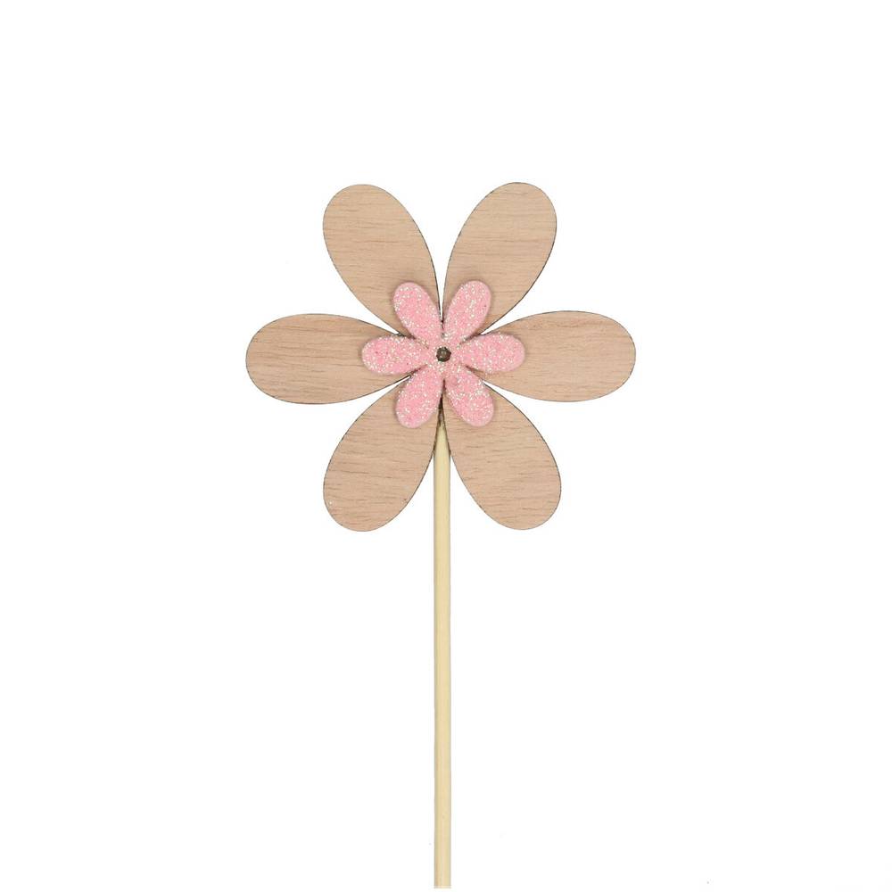 Blume auf Stab rosa D07cm L50cm