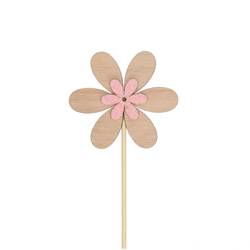 Blume auf Stab rosa D07cm L50cm
