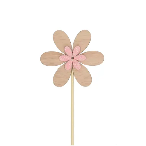 Blume auf Stab rosa D07cm L50cm