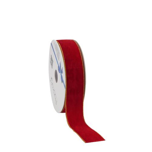 Band Velvet Lurex rot 25mm 10m