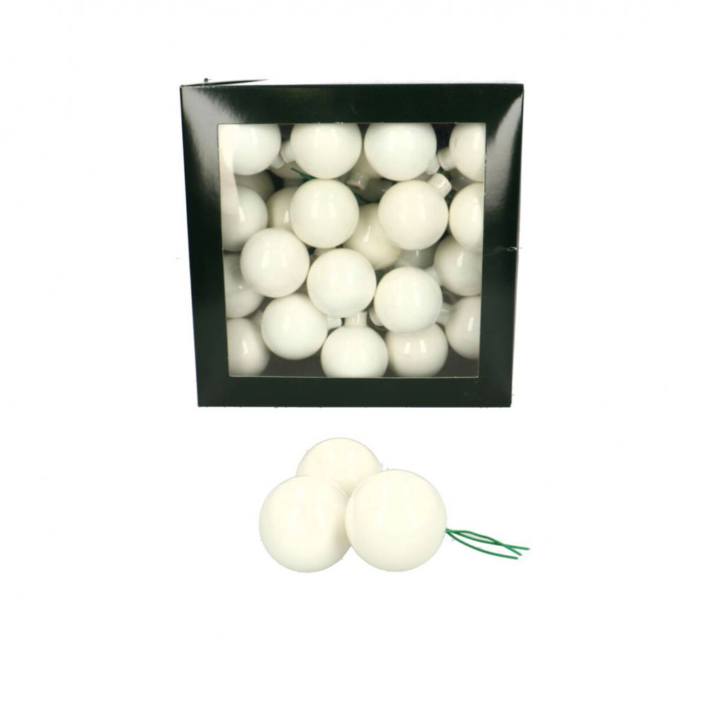 Kugel auf Draht weiss Pearl D04cm x36