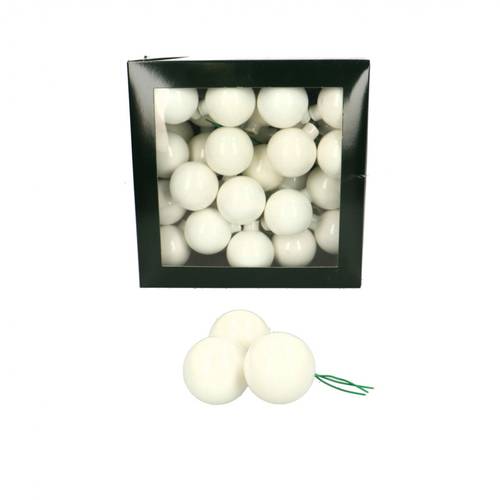 Kugel auf Draht weiss Pearl D04cm x36