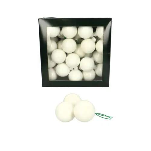 Kugel auf Draht weiss Pearl D04cm x36