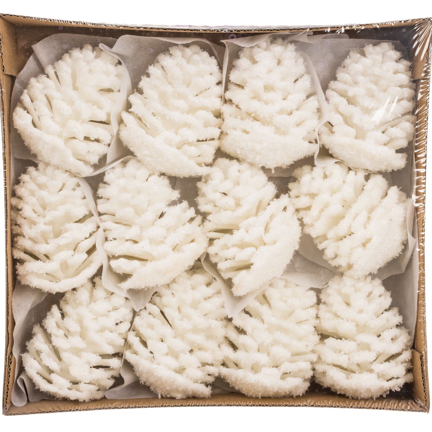 Zapfe weiss Schnee Wachs 9cm