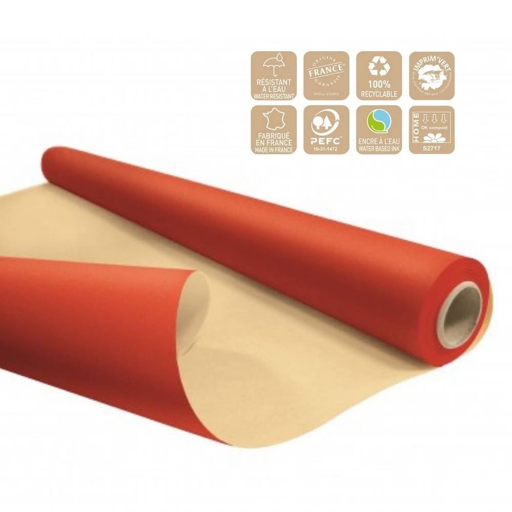 Papier Rolle Eco 80cm Wasserb. rot 25m