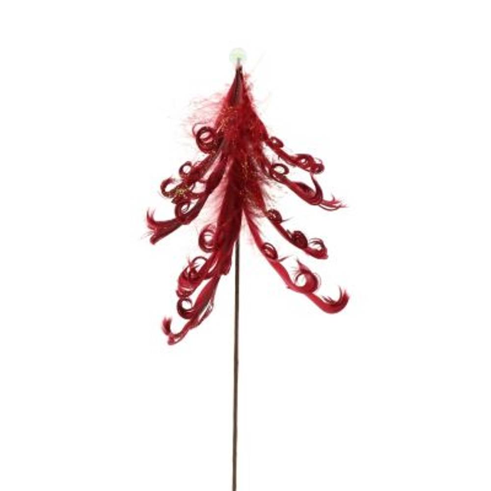 Baum Feder auf Stab rot D12cm L40cm