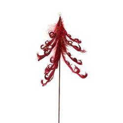 Baum Feder auf Stab rot D12cm L40cm