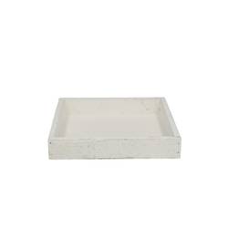 Holz Tablett 4eck weiss D20cm H04cm