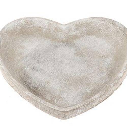 Beton Teller Herz grau D30cm H04cm