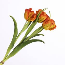 Seiden Fransentulpen Strauss orange L40cm x3