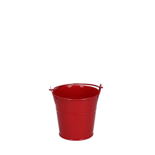 Zink Eimer rot +Henkel D08cm H07cm