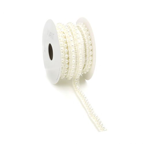 Hochzeit Spitze Perle weiss 10mm 10m