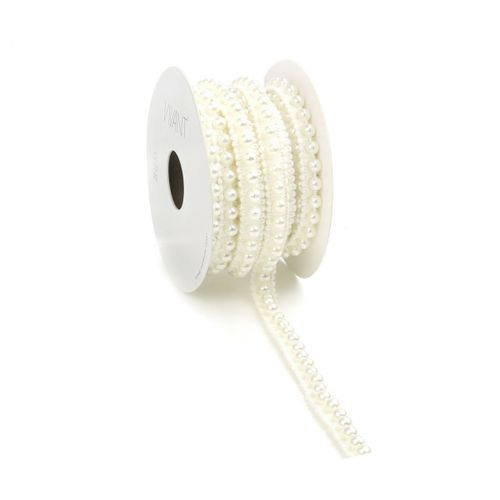 Hochzeit Spitze Perle weiss 10mm 10m