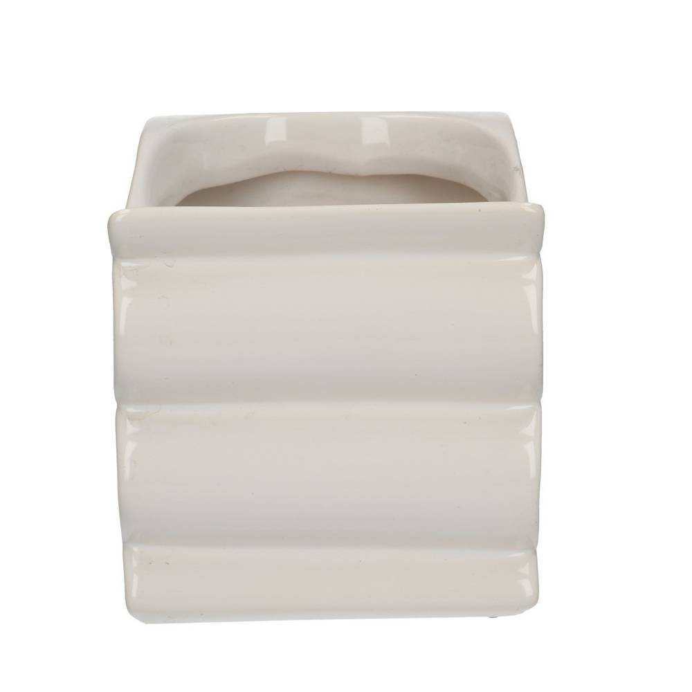 Keramik Übertopf Wave weiss D16/13.5x14cm